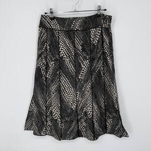 Drama VINTAGE 100% Silk Skirt Womens Sz 6 Black Gold Carwash Panel Polka Dot